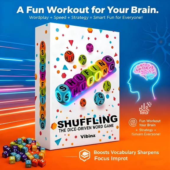 BESTSKY Dice Word Game, Fast-Paced Spelling Challenge Board Game