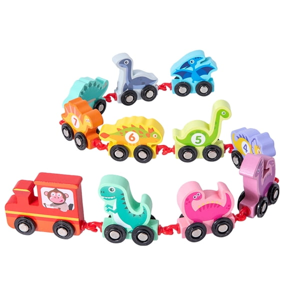 BESTSKY Dinosaur Digital Train Toy Toys Early Education Educational Wooden Toy Children'S Birthday Gifts Dinosaur Train