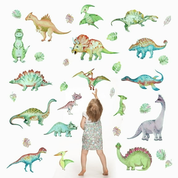 BESTSKY Dinosaur Wall Decals,Glow-in-the-Dark Waterproof Removable Decorative Stickers,Fun Kids Room Bedroom Living Room Background Window Decor