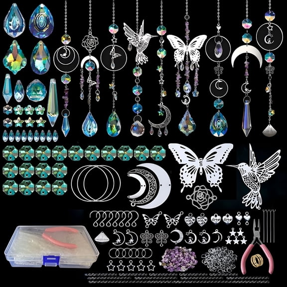 BESTSKY Diy Suncatchers Kit - 400Pcs Crystal Suncatcher Set for Memorial Gifts,Home Decor & Handmade Crafts (Create Your Own Rainbow Window Art)