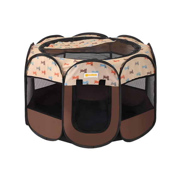 BESTSKY Dog Cat Playpen,Portable Puppy Pet Crate Indoor for Small Dogs Cats Rabbits,Foldable Dog Cage Enclosure for Outdoor,Pop Up Dogs Tent Kennel with Carrying Case