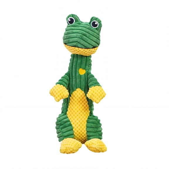 BESTSKY Squeaky Dog Toys For Aggressive Chewers, Interactive Durable Plush Frog Toy With Squeaks