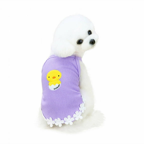 BESTSKY Dog Clothes for Small Dogs,Colorful Design Puppy Clothes,Easy to Clean Dog Shirt,Purple,S