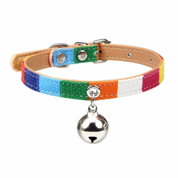 BESTSKY Dog Collar,Fashionable Colors Dog Harness,Sturdy Long-Lasting Dog Leash,Bell Model,S