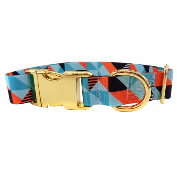 BESTSKY Dog Collar,Outfit Matching Dog Harness,Non-Toxic Safety Dog Leash,Geometric,L 2.5*60cm