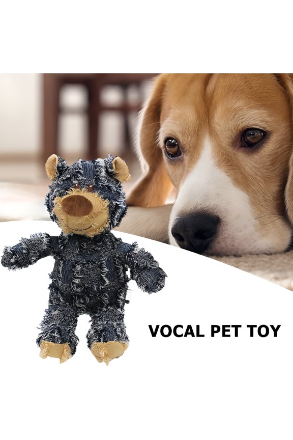 Dog Companion for Heavy Chewers Indestructible Robust Bear Dog Toy, Durable Squeaky Dog Toys, Unbreakable Stuffed Plush Dog Toys for Aggressive Chewers