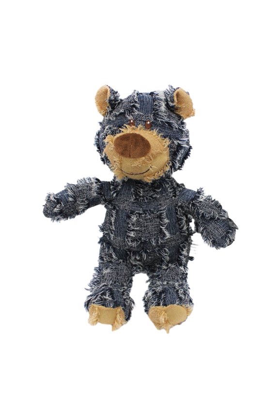 Dog Companion for Heavy Chewers- New Indestructible Robust Bear Dog Toy, Resistant Squeaky Dog Toys for Heavy Chewers, Unbreakable Stuffed Plush Dog Toys for Aggressive Chewers (Blue L)