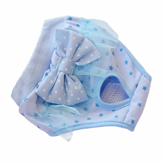 BESTSKY Dog Pants,Easy to Clean Dog Nappies,Breathable Cotton Dog Diapers,Blue,XL