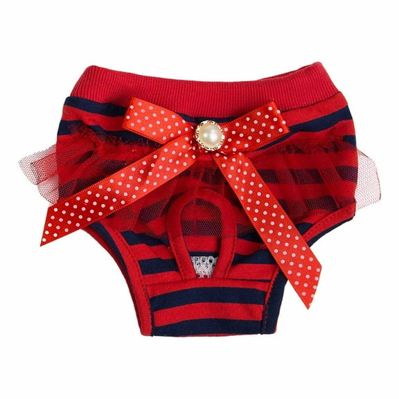 BESTSKY Dog Pants,Washable and Reusable Dog Nappies,Reduces Waste Dog Diapers,Red,S