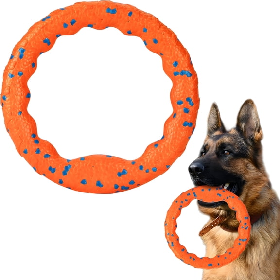 BESTSKY Dog Ring Toy, Indestructible Flying Discs for Throwing Catching, Water Floating Dog Training Ring for Medium Large Breeds (Orange 9 inches)