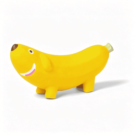 BESTSKY Dog Squeaky Toys Safe Latex Rubber Dog Chew Molar Toy Interactive Toy for Puppy Small Medium Dogs (Banana)