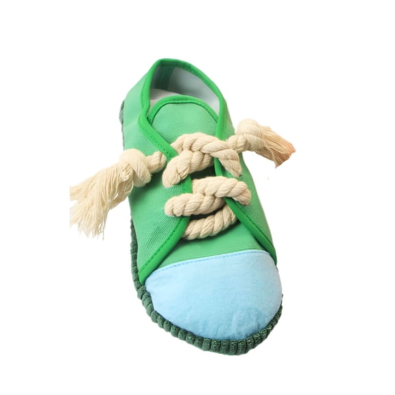 BESTSKY Dog Squeaky Toys Sneaker Cotton Plush Chewing Toy Bite Resistant Interactive Puzzle Toy for Small Puppies and Medium Dogs, Cotton Rope, Stress Relief