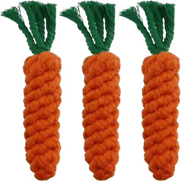 BESTSKY Dog Toys 3 PCS Puppy Teething Chew Toys, Dog Rope Toys, Cat Chew Toys, Safe Braided Rabbit Toys