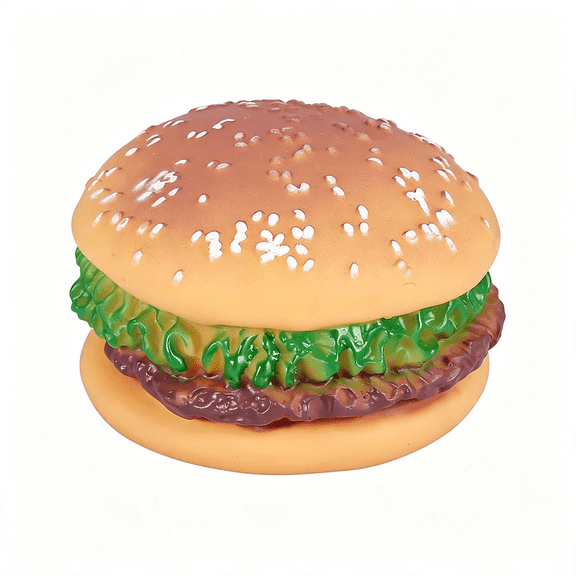 BESTSKY Dog Toys, Hamburger Shape Squeaky Chewing Toys Tooth Cleaning Dog Supplies, Training, Pet Supplies,Sofa Damage Prevention, Hamburger Pet Toys Squeaky Pet Supplies