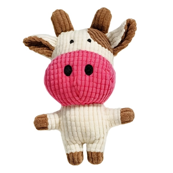 BESTSKY 2026 New Dog Toys Stuffed Animal Dog Plush Chewing Toy Cotton Rope Interactive Toys for Puppy Small Medium Dogs (Cow)