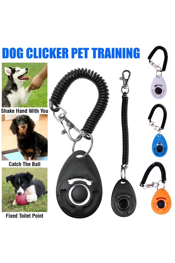 Dog Training Clicker, Oval ABS Pet Trainer with Elastic
