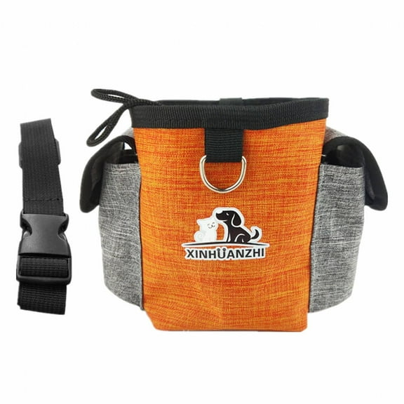 BESTSKY Dog Treat Pouch,Easy Training Treat Pouches for Pet Training,Tear-Proof Dog Training Treat Pouch,Orange Gray