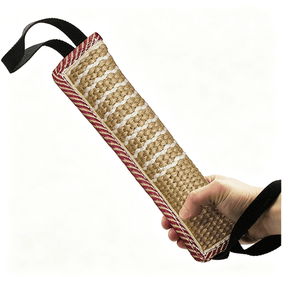 BESTSKY Dog Tug Toy,Tug of War Dog Toy Jute Bite Pillow with 2 Handles for Puppy Training Interactive Play,Fetch,K9 Suitable for Small Medium Large Dogs(Red)