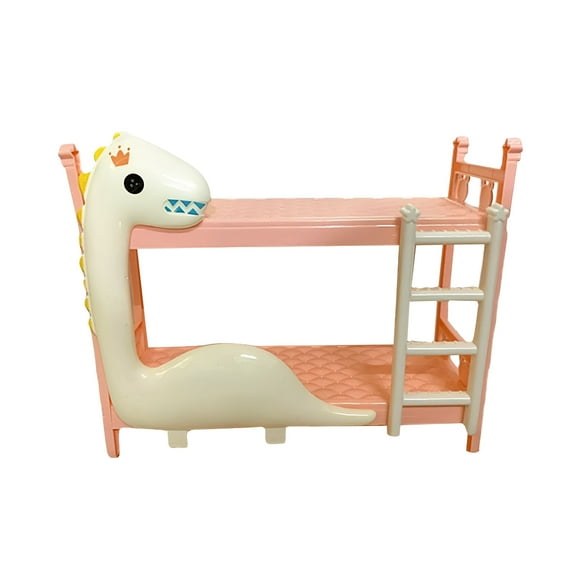 BESTSKY Doll Furniture Bed Furniture Model Realistic DIY Decor Ornament for Bedroom Pink