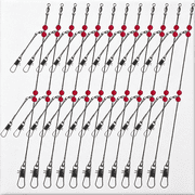 BESTSKY Double Drop Saltwater Fishing Rig -2 Hook Bottom Rigs with Swivels&Snaps,Pre-Tied Surf Pier Boat Leader Line for Snapper,Bass,Mackerel,Catfish