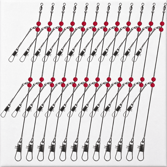 BESTSKY Double Drop Saltwater Fishing Rig -2 Hook Bottom Rigs with Swivels&Snaps,Pre-Tied Surf Pier Boat Leader Line for Snapper,Bass,Mackerel,Catfish