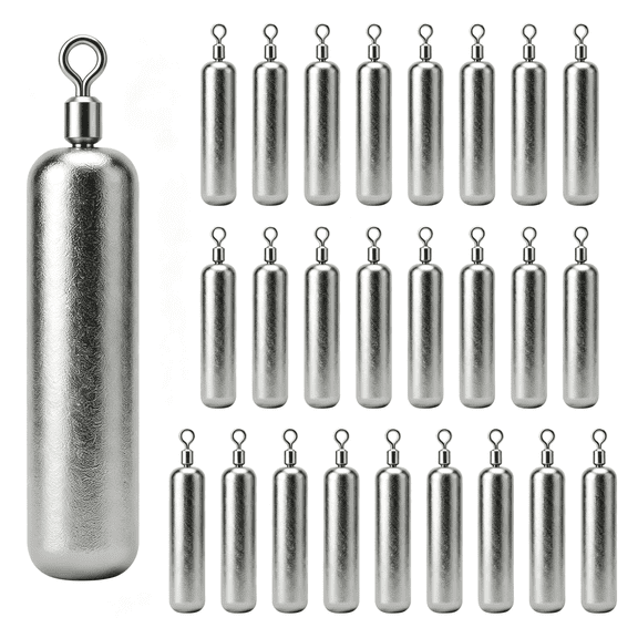 BESTSKY Drop Shot Fishing Weights with Rolling Swivel Streamlined Lead Fishing Sinkers for Freshwater Saltwater Catfish Bass Casting Fishing and Bottom Fishing Rigs