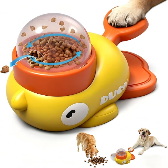 BESTSKY Duck Cat Treat Dispenser,Interactive Puzzle Feeder with Slow Eating Design,Mentally Stimulating Enrichment Toy for Kittens&Cats