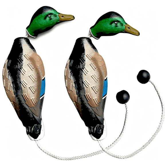BESTSKY Duck Dummy Bumper 2 Pieces Waterfowl Hunting Dog Training Tool for Retrievers, Realistic Mallard Design, Scent-Injectable Realistic Mallard Design Duck Dog Toy