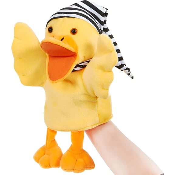 BESTSKY Duck Hand Puppet Vivid Plush Interactive Toy Yellow Hand Puppet with Movable Mouth- Hand Puppets for Kids All Ages,12.5inches. (Duck)