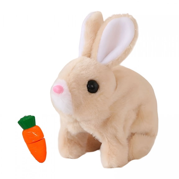 BESTSKY Easter Bunny Toy,Rabbit Interactive Hopping Electronic Pet Plush Bunny Toy with Sounds and Movements Animated Walking Wiggle Ears Twitch Nose (Pink)