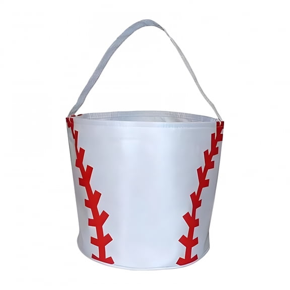 BESTSKY Easter Eggs Bags Easter Bunny Baskets Sports Balls Printing Candies Bucket Tote Bag for Children Kids Baseball
