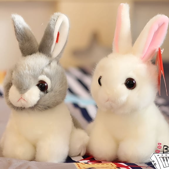 BESTSKY Easter Stuffed Bunny Animal Soft Lovely Realistic Eared Standing Rabbit Plush Toy Birthday Gift Easter Decor,8
