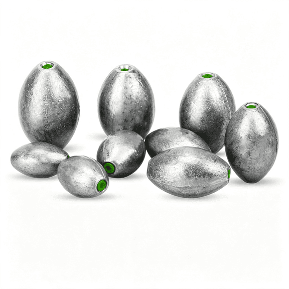 BESTSKY Egg Lead Fishing Weights Kit Drop Bass Weights Sinker Tackle Saltwater Casting Fishing Sinkers Set Oval Freshwater, Versatile Fishing Weights Sinkers