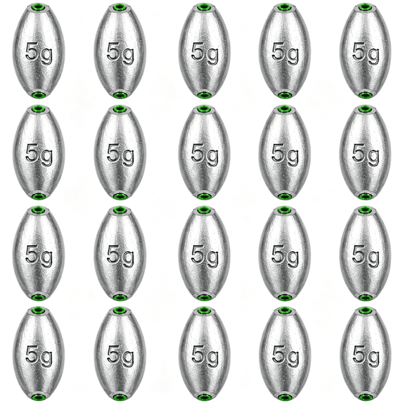 BESTSKY Egg Sinkers Fishing Weights,Oval Slip Sinkers Bullet Lead Fishing Weights for Freshwater Saltwater Tackle Set 1/8Oz to 1Oz Egg Sinkers