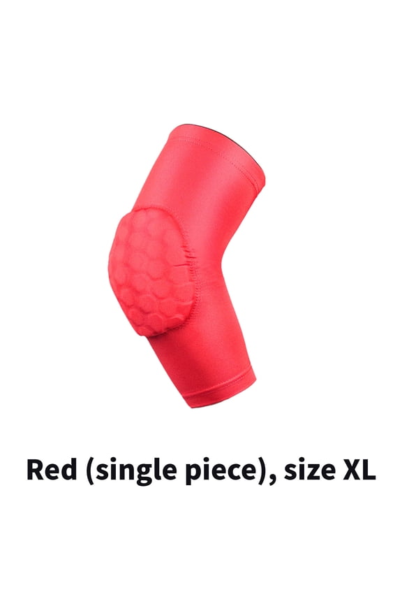 Elbow Compression Sleeve,Honeycomb Collision Avoidance Elbow Brace,Silicone Non-Slip Strip Elbow Sleeve,XL,Red