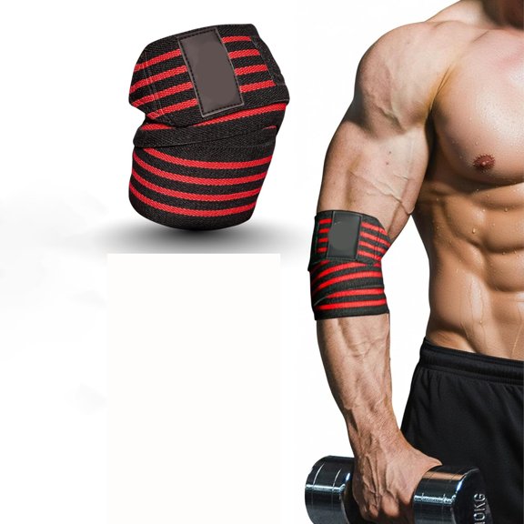 BESTSKY Elbow Wraps for Weightlifting,Stretchable&Breathable 41" Elbow Compression Strap,Weightlifting Straps for Bench Press,Supports Powerlifting,Pressing,Elbow Straps for Gym Accessories for Men