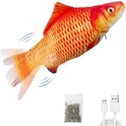 BESTSKY Electric Flopping Fish 10.5", Moving Cat Kicker Fish Toy, Realistic Floppy Fish Dog Toy, Wiggle Fish Catnip Toys, Motion Kitten Toy, Plush Interactive Cat Toys, Fun Toy for Cat Exercise