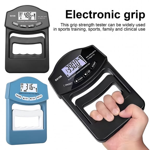 BESTSKY Electric Grip Strength Tester 396Lbs/180Kg LED Display Hand Grip Dynamometer Adjustable Gripper Measurement Meter Digital Grip Power Strengthener Exerciser