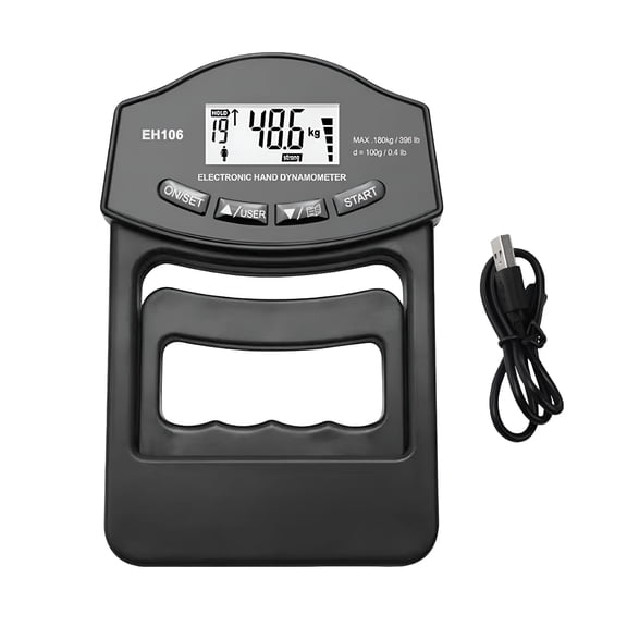 BESTSKY Electric Grip Strength Tester 396Lbs/180Kg LED Display Hand Grip Dynamometer Adjustable Gripper Measurement Meter Digital Grip Power Strengthener Exerciser