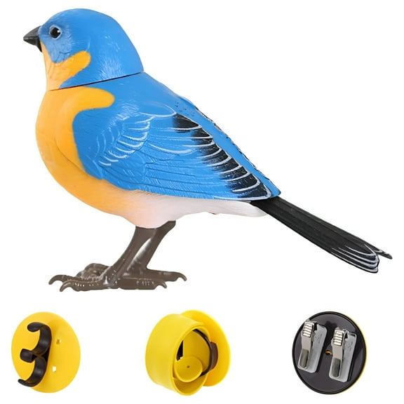 BESTSKY Electric Singing and Chirping Bird Toy,Cute Interactive Bird Toy and Decoration,Motion and Sound Activated,Battery Operated Simulation Bird Toys for Kids,Electric Desk Pets
