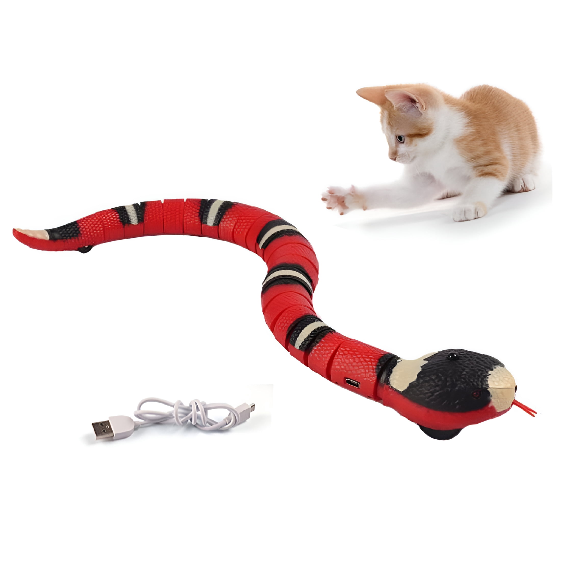 BESTSKY 2026 New Electric Snake Cat Interactive Toy Usb Simulation Intelligent Induction Prank Props Remote Control Snake