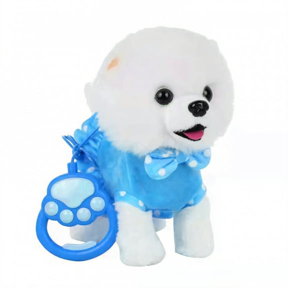 BESTSKY Electronic Plush Dog,Fun Leash Control Dog Toy Remote Control Leash,Portable 10-Inch Size Gift for Kids,Blue