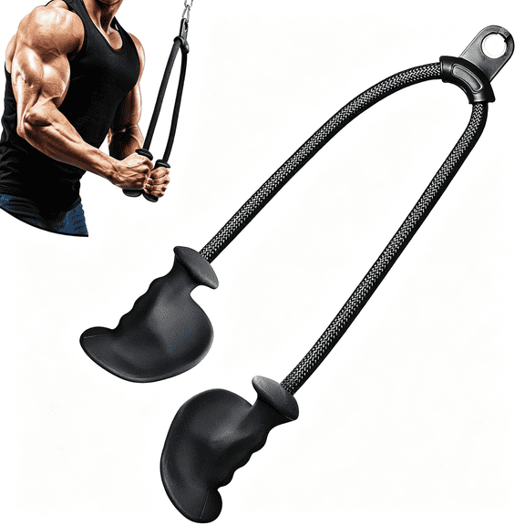 BESTSKY Ergonomic Tricep Rope Pulldown Attachments, 27 32 40 & 47" Extra Long Triceps Rope Cable Attachments for Gym,Lat Pull Down Bar for Cable Machine,Tricep Workout Cable Attachments