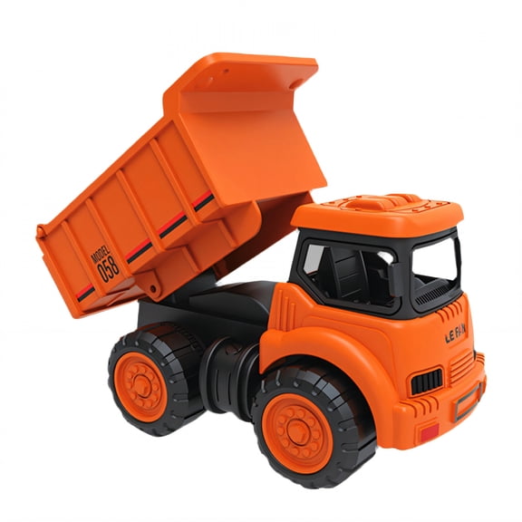 BESTSKY Excavator Toy for Boys 4-6, Inertia Driven Dumper Truck with Flexible Arm, Disassembling Construction Vehicle for Indoor Play