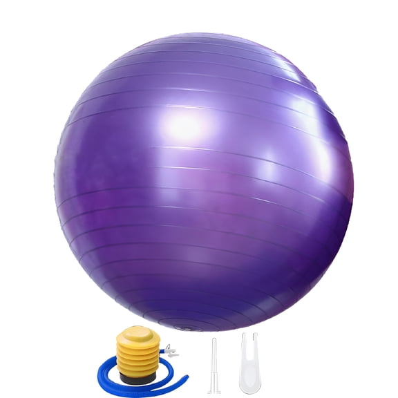BESTSKY Exercise Ball with Pump - Bender Ball for Stability, Barre, Pilates, Yoga, Balance, Core Training, Stretching and Physical Therapy, Purple, 45cm