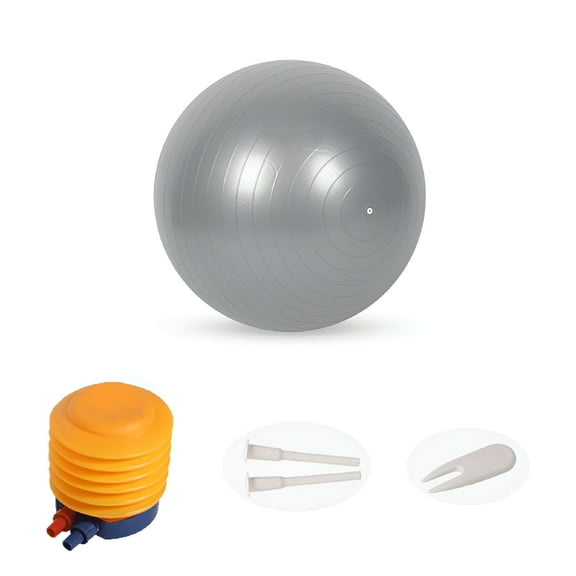 BESTSKY Exercise Ball - Yoga Ball for Workout Pregnancy Stability - Balance Ball w/ Pump - Fitness Ball Chair for Office, Home Gym, silver grey 25cm