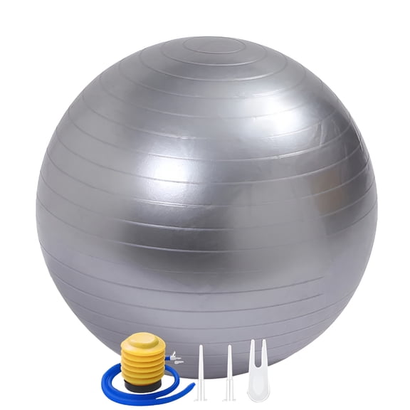 BESTSKY Exercise Ball for Balance Stability Fitness Workout Yoga Pilates at Home Office Exercise Ball- Silver,39.3Inch / 334Cm