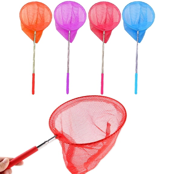BESTSKY Extendable Telescopic Fishing Net, Kids Insect & Fish Catcher Toy, Stainless Steel Butterfly Net for Pond & Beach