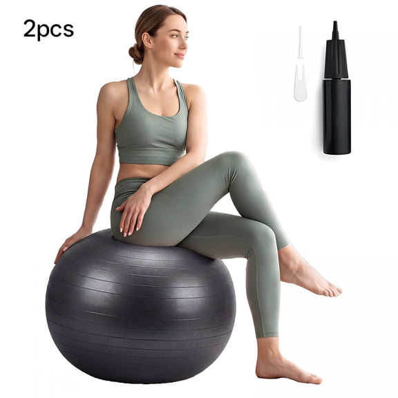 BESTSKY Extra Thick Exercise Yoga Ball, 5-Size Anti-Burst Heavy Duty Stability Gym Ball for Fitness, Core Workout, Pregnancy & Office Chair, Includes Quick Pump