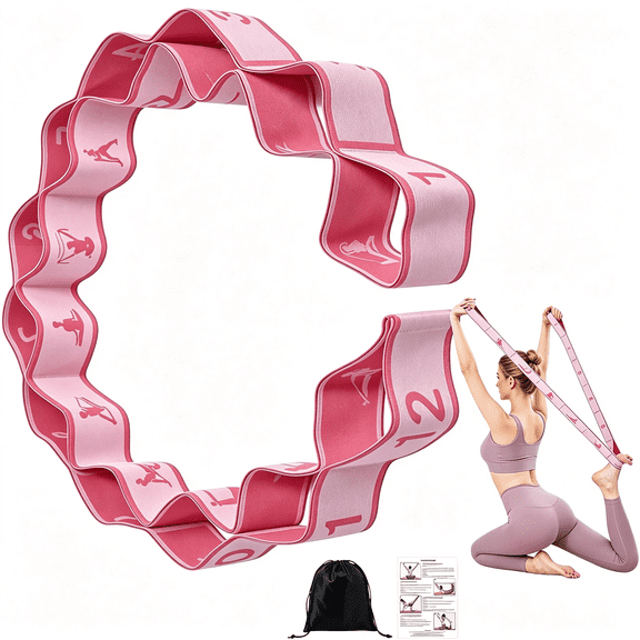 BESTSKY Fabric Exercise Straps,Number Stretch Resistance Bands with 10/12 Loops|Stretching Strap for Exercise,Physical Therapy,Rehab&Flexibility,Home Gym Equipment for Yoga,Pilates,Dance,Gymnastics